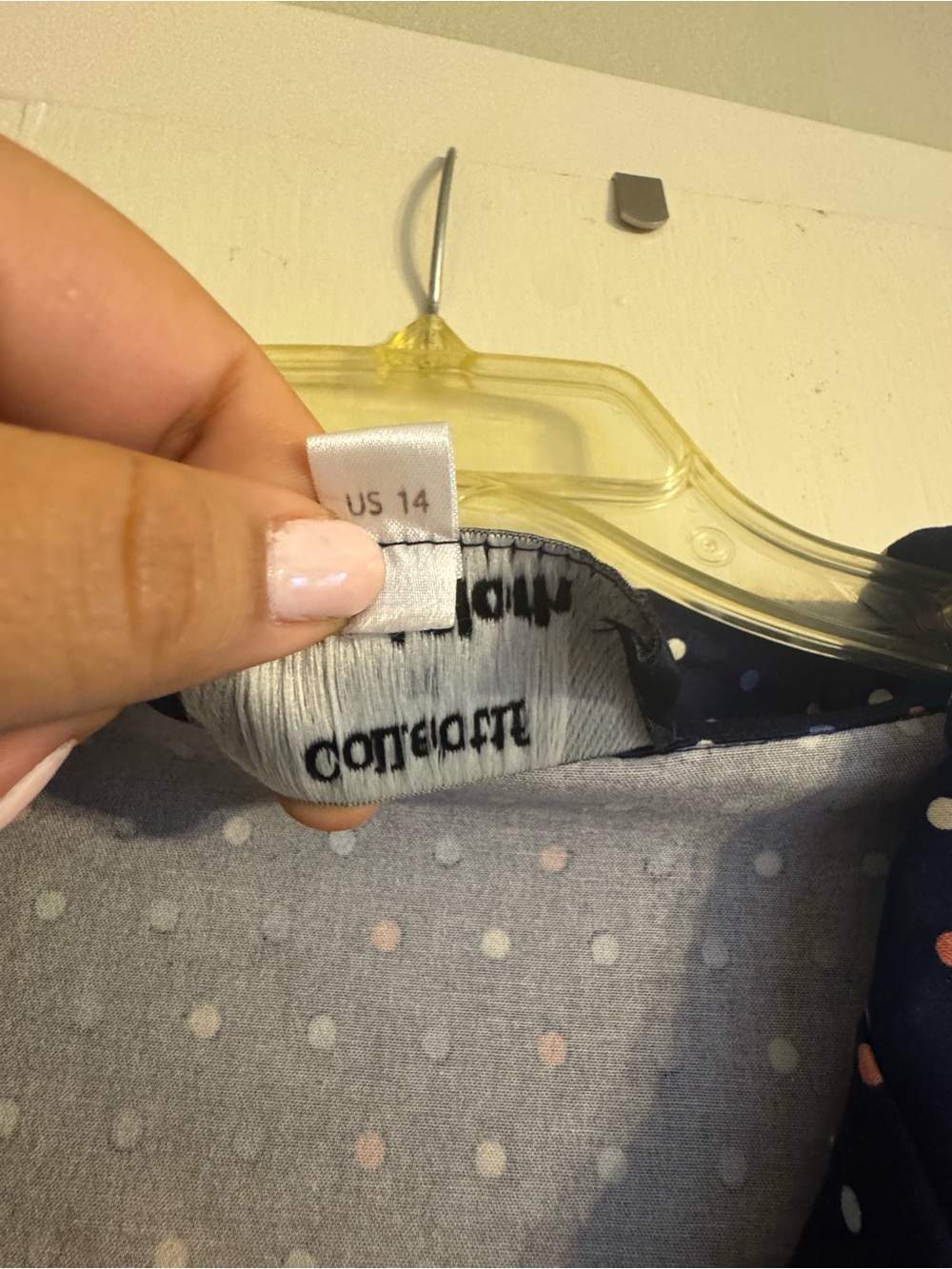 Collectif x ModCloth Navy Polka Dot Belted Button-Front Dress - Picture 3 of 5